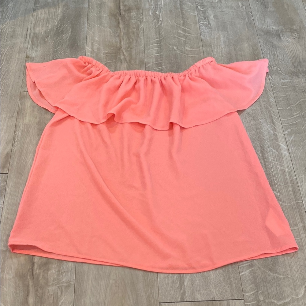 Michael Kors Off The Shoulder Top Size Medium Coral Colour Lightweight Airy